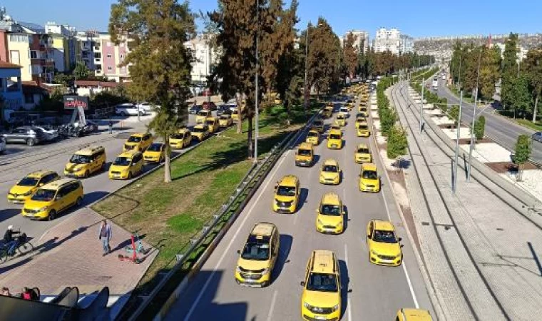 Antalya’da 2 bin taksiciden ’korsana hayır’ konvoyu