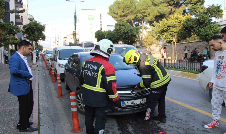 Araç yangını ihbarı ekipleri harekete geçirdi