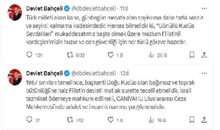 Bahçeli: Türk milleti akan kana daha fazla sessiz kalmama iradesindedir