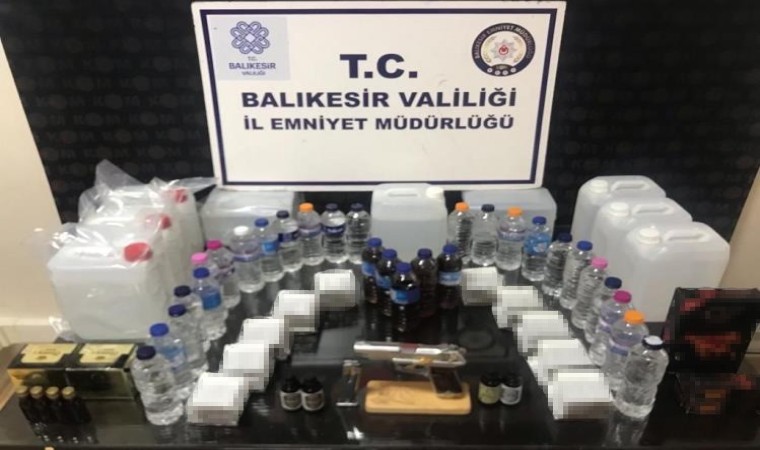 Balıkesirde sahte içki operasyonu