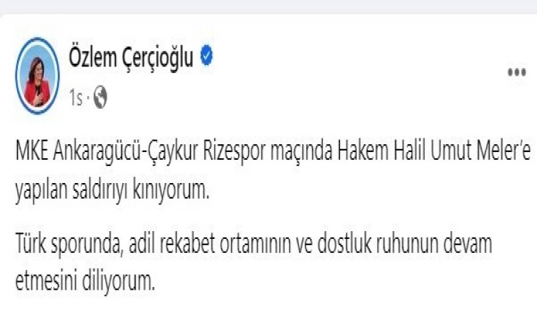 Başkan Çerçioğlu: “Türk sporunda, adil rekabet ortamının ve dostluk ruhunun devam etmesini diliyorum”