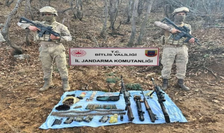 Bitlis kırsalında PKK’nın silah, mühimmat ve yaşam malzemesi ele geçirildi