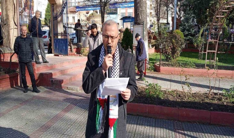 Bozüyükte İsrail protesto edildi