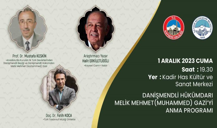 Büyükşehirden, Danişmendli Hükümdarı Melik Mehmet Gaziyi anma programı