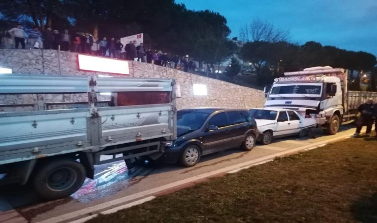 Çanda zincirleme trafik kazası: 1 yaralı