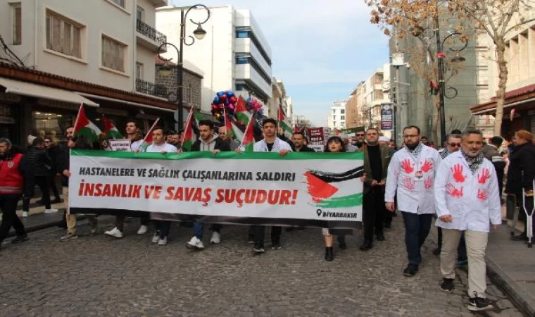 Diyarbakır, Mardin ve Siirt’te sağlık çalışanlarından İsrail’e ’Sessiz Yürüyüş’ protestosu