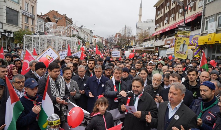 Edirnede ‘Özgür Filistin Yürüyüşü düzenlendi