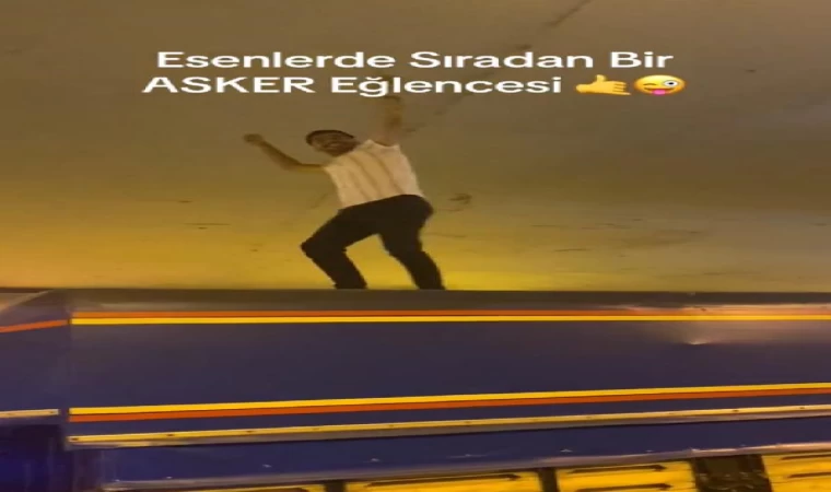 Esenler’de tüneli kapatıp kamyonet üstünde dans ettiler