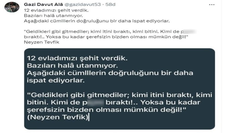 Gazi Tümgeneral Alâdan terör destekçilerine Neyzenli tepki