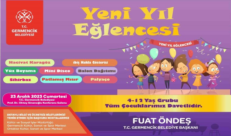 Germencikte çocuklar için yeni yıl eğlencesi düzenlenecek