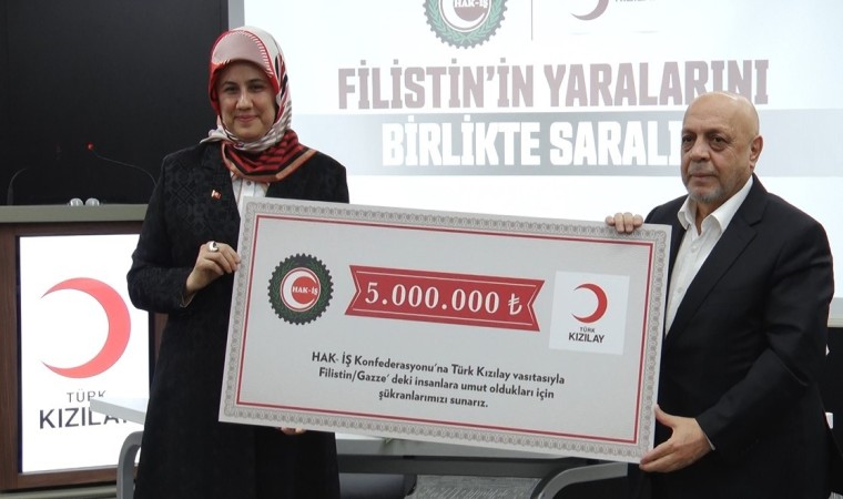 HAK-İŞten Gazze için Kızılaya 5 milyon lira bağış