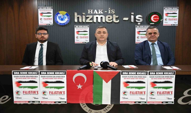 HAK-İŞten Kocaelide Filistine destek mitingi