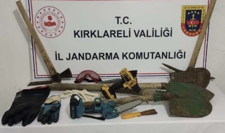 Kırklarelide kaçak kazı yapan şüpheliler yakalandı