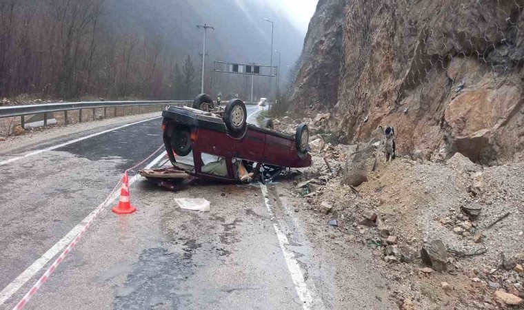 Kontrolden çıkan otomobil takla attı: 1 yaralı