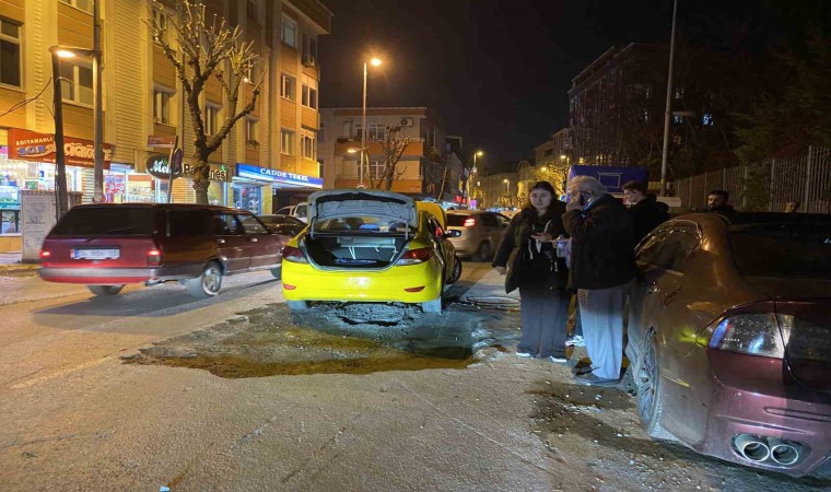 Küçükçekmecede İSKİnin çalışma ardından kapatmadığı rögar kapağı kazaya neden oldu