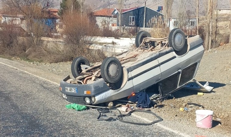 Malatyada otomobil takla attı 1 yaralı