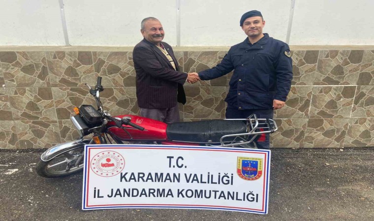 Mersinden 4 yıl önce çalınan motosiklet Karamanda bulundu