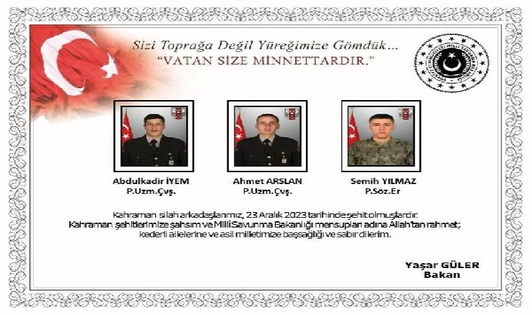 MSB: Pençe- Kilit bölgesinde 6 asker şehit oldu (3)