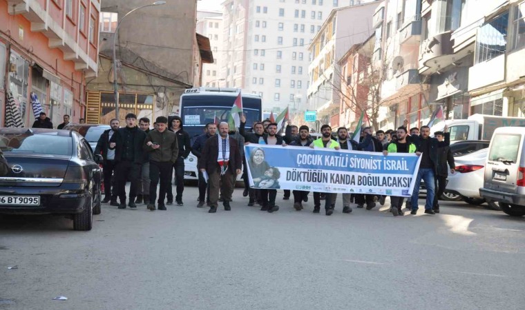 Muşta düzenlenen yürüyüşte İsrail protesto edildi