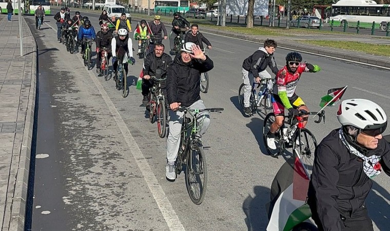 Pedalları Filistin için çevirdiler