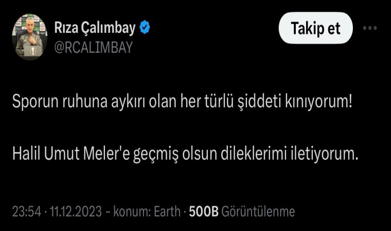 Rıza Çalımbaydan, Halil Umut Meler açıklaması