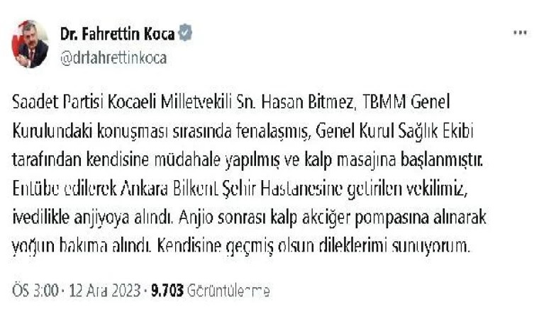 Saadet Partili Bitmez, Meclis’te fenalaşarak hastaneye kaldırıldı (2)