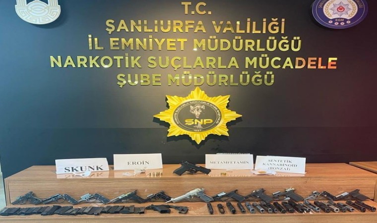 Şanlıurfada silah ve uyuşturucu operasyonu