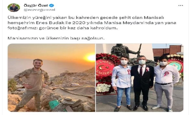 Şehit ile fotoğrafını paylaşan Özgür Özel: Bir kez daha kahroldum