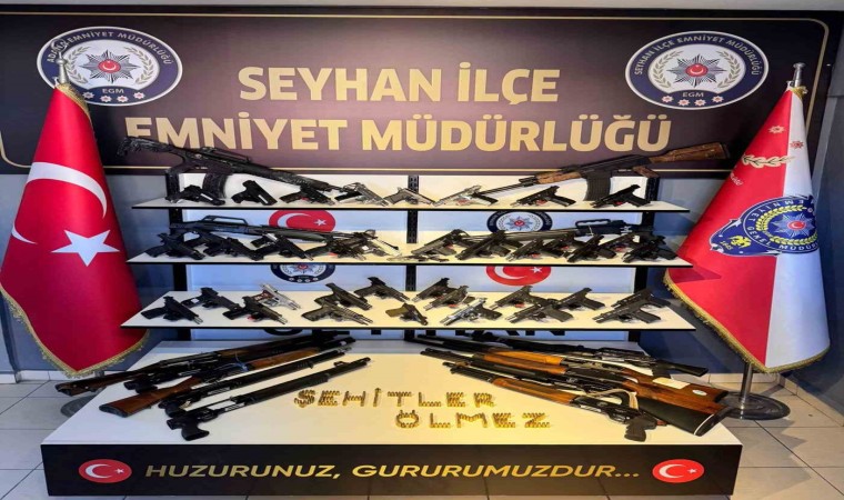 Seyhan polisi 58 ruhsatsız silah ele geçirdi, 12 kişi tutuklandı