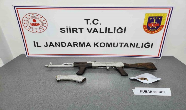 Siirtte bir iş yerinde silah ve uyuşturucu ele geçirildi: 2 gözaltı