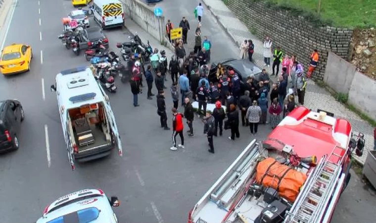 Şişli’de otomobilin çarptığı motosikletli yaralandı  