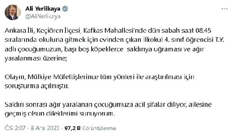 Tunahan’ın, sokak köpeklerinin saldırısında yaralanmasına ilişkin soruşturma açıldı