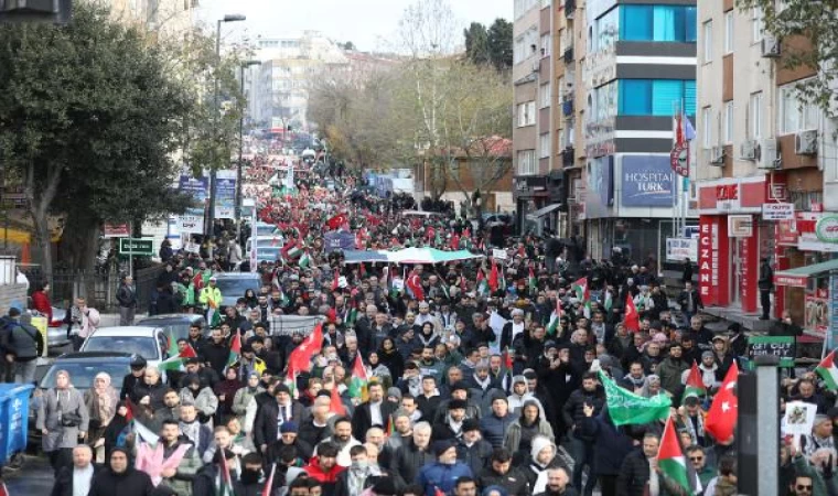 Üsküdar’da Filistin’e destek yürüyüşü yapıldı 