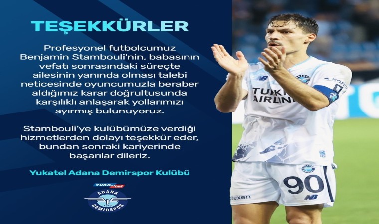 Adana Demirsporda Benjamin Stambouli ile yollar ayrıldı