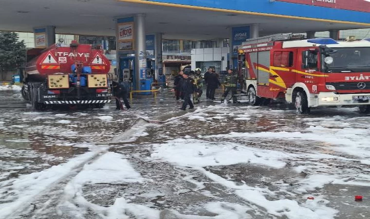 Akaryakıt istasyonunda gaz sızdıran LPG tankerine müdahale