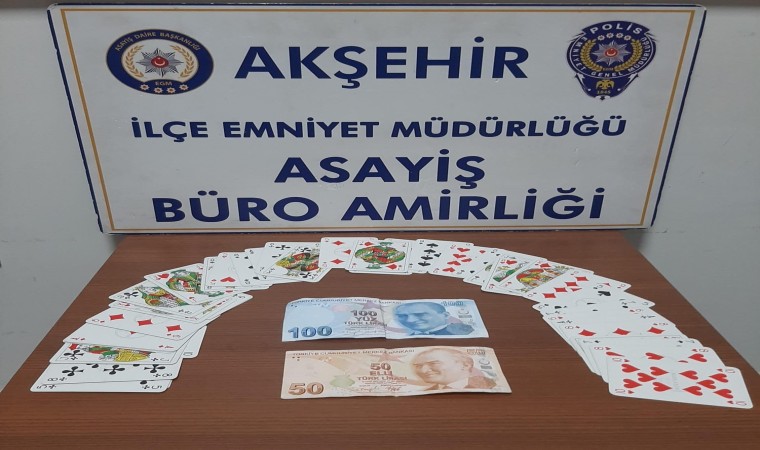 Akşehirde kumar baskını: 20 bin 275 lira ceza