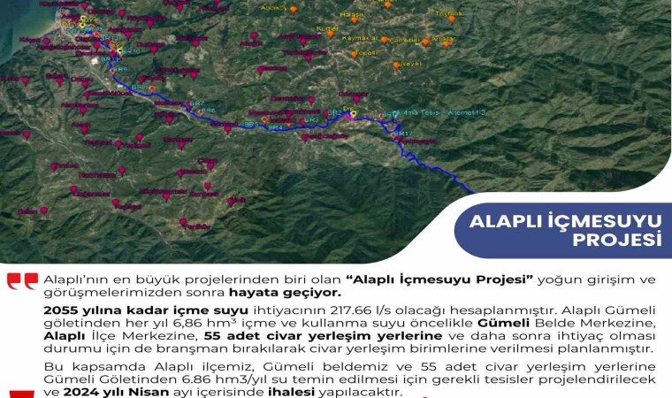 Alaplıda 30 yıllık içme suyu sona gelindi