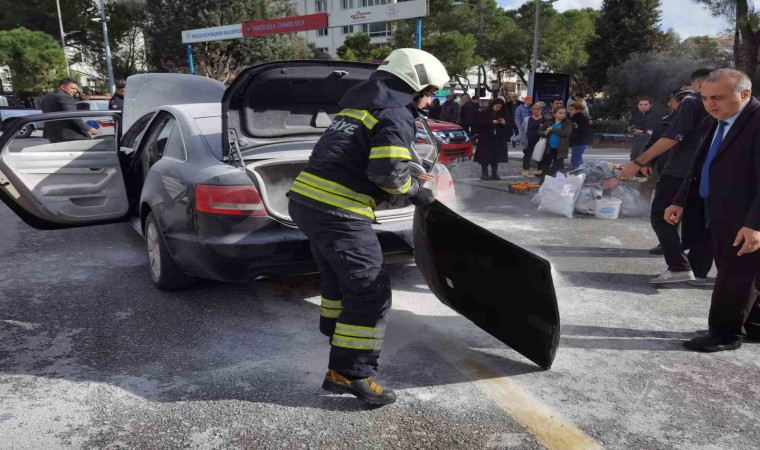 Bakımdan alınan otomobil yarım saat içinde yandı