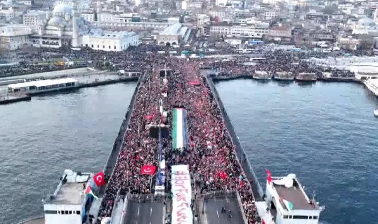 Binlerce kişi şehitler ve Filistin’e destek yürüyüşünde buluştu-1