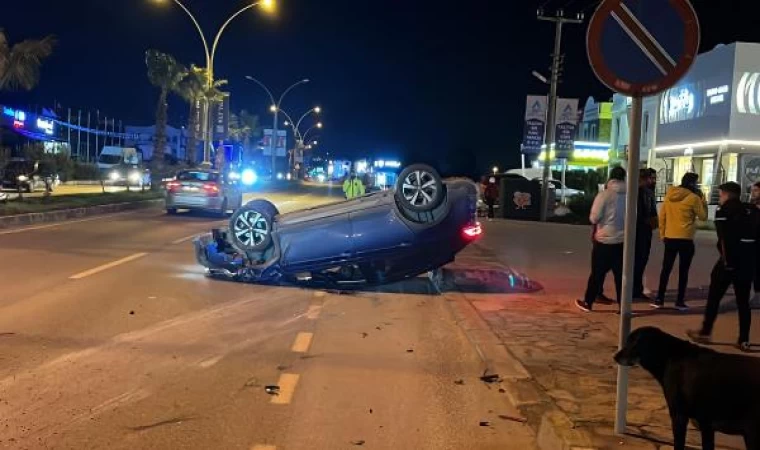 Bodrum’da otomobille çarpışan cip, takla attı: 3 yaralı