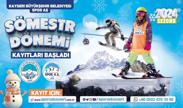 Büyükşehir Spor A.Ş.den Kayak Okulunda ‘sömestr jesti