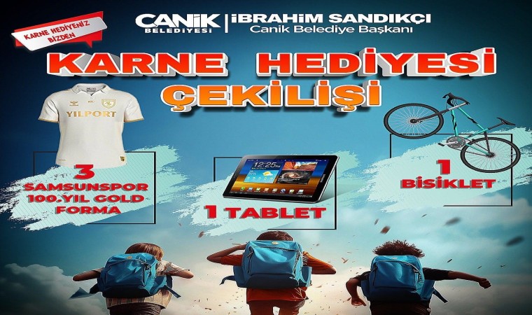 Canikten öğrencilere çekilişle hediye