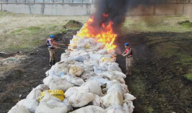 Diyarbakır’da 23 ton 961 kilo uyuşturucunun imhası kamerada