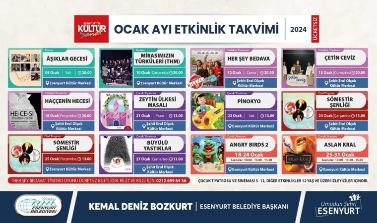 Esenyurtta kültür sanat dolu bir ocak ayı programı