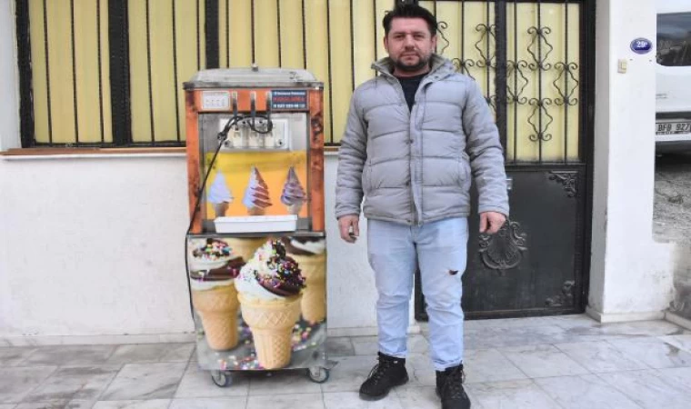 Güpegündüz 150 kiloluk dondurma makinesini çaldılar