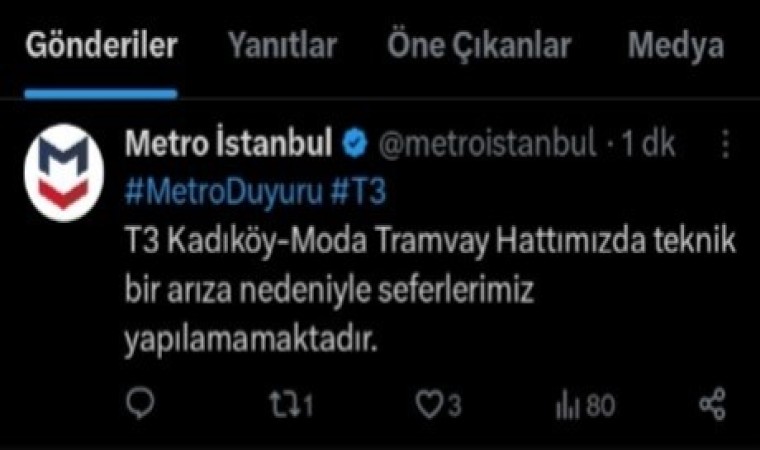 Kadıköyde trafo yangını nedeniyle moda tramvay hattı bir süreliğine durdu