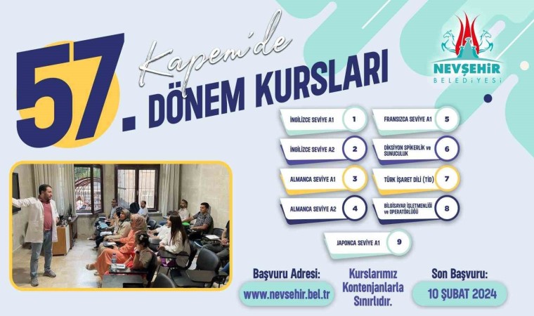 Kapemde 57. dönem kursları için kayıtlar başladı