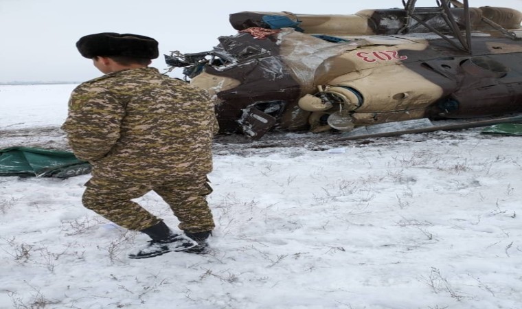 Kırgızistanda askeri helikopter düştü: 1 ölü, 8 yaralı