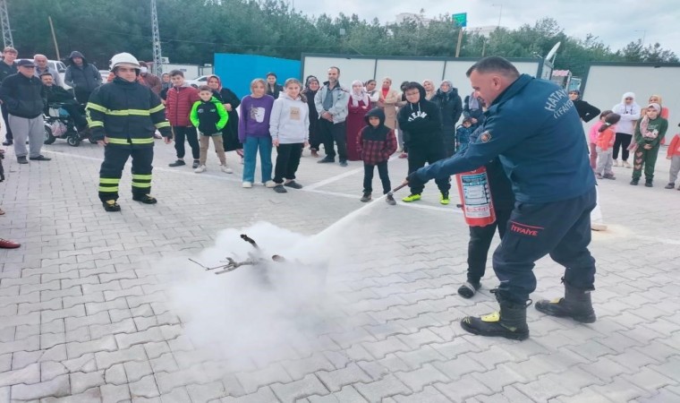 Konteyner kent sakinlerine yangın eğitime verildi