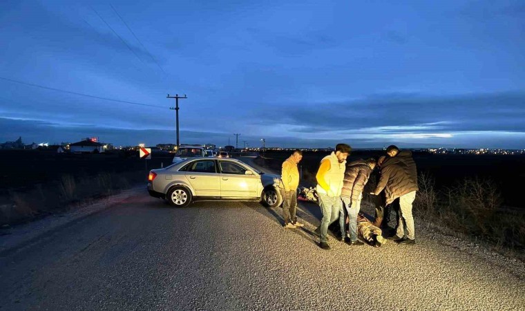 Konyada otomobil ile motosiklet çarpıştı: 1 yaralı